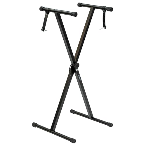 Cross Braced X Frame Music Piano Keyboard Stand with 7 Adjustable Height Positions by Crystals (Single Braced Stand)