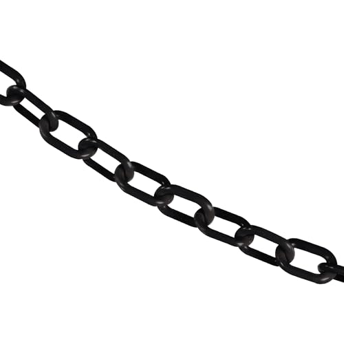 Chaîne barrière plastique 1 po noire 25 pi