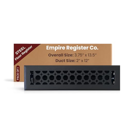 Empire Register Co, Steel Floor Register - 2x12 inch, Honeycomb