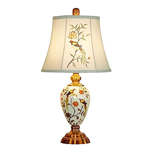 Lampe de Table rétro en céramique blanche et double abat-jour pour salon