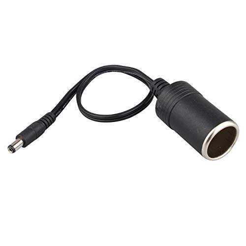 Futheda 12/24V Female Car Cigarette Lighter Socket Plug Connector Charger Cable Adapter Convert to Male DC 5.5 * 2.1mm 10A 38cm