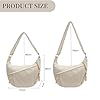 Crossbody Bag Damen Umhängetasche, Stylisch Bauchtasche Damen Cord Tasche Casual Schultertasche Moon Bag, Halbmond Handtasche mit Verstellbarer Breiter Gurt für Alltag, Büro, Schulausflug (Beige) #3