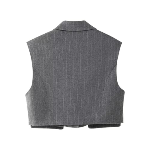 ERFMFKL Casual V-Neck Sleeveless Vest For Women Vintage Single Button Solid Cropped Waistcoats Tops3