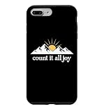 Custodia per iPhone 7 Plus/8 Plus Count it All Joy Quote Bible Verse Christian Scripture Jesus