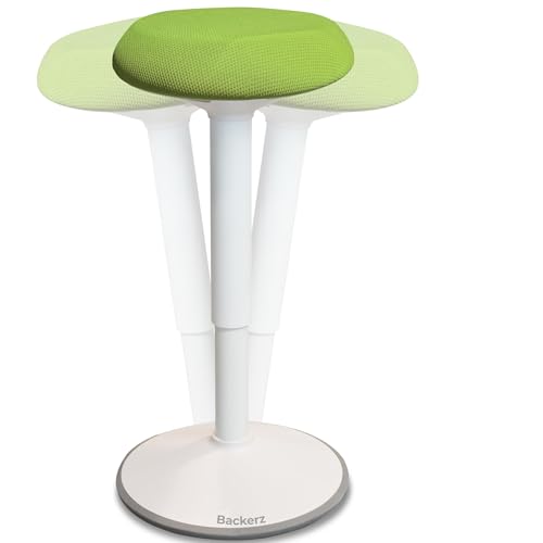 Image of Standing Desk Stool Chair, Height Adjustable Stool 21-31 inch for Office and Classroom, Swivel seat, Anti-Slip Bottom Ergonomic Wobble Stool with Rocking Motion, Green