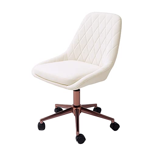 ヤマソロ デスクチェア オフィスチェア おしゃれ ベロア テレワーク キャスター 昇降 回転 ピンクゴールド脚 ファブリック くすみカラー Leria PREMIUM レリア プレミアム 42-761