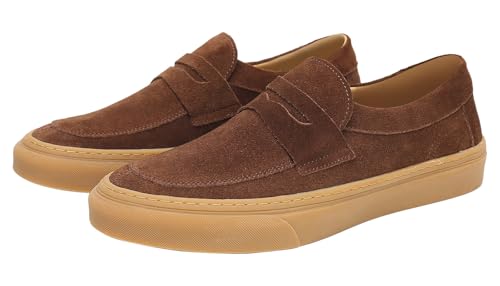 Santimon Mens Dress Shoes Slip-Ons Penny Loafers Suede Slippers Fashion Casual Business Prom Mocasines Boat Fashion Comfortable Breathable Summer Shoes for Men