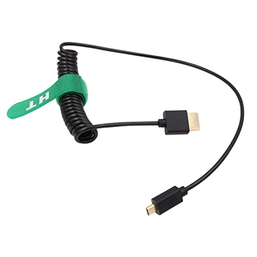 Image of HangTon 4K 60Hz 8K Micro HDMI HDMI 2.1 Coiled Cable for Sony A6400 A7R A7s Canon R5 R6 R7 GH4 S5 Z50 Camera ATOMOS Ninja V Portkeys Monitor Type A D