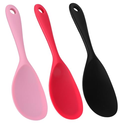 KICHOUSE Heatproof Silicone Rice Spatula Non Stick Easy to Clean Ergonomic Design for Rice Cookers Cooking