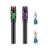 Moocci 2 Pcs Visual Fault Locator Fiber Optic Cable Tester Meter - Fiber Optic Tools Tester Detector Kit with 2 Pcs FC Male to LC Female Adapter for LC/FC/SC/ST, Network Cable Test