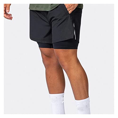 Short de fitness hommes 2 en 1 pour sport de gymnase d'été