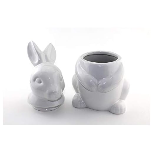 Ceramic Easter Bunny Cookie Jar Candy Jar With Bunny Cover Easter Decor Gifts For Easter Party (Bunny Cookie Jar)