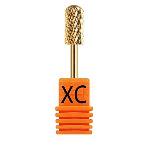 StyleZ Carbide Rotary Nail Drill Bit F M C XC w/Smooth Round Top For Nail Art Salon Manicure (Gold-XC)