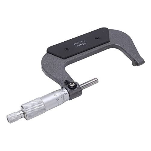 Cocoarm Micrómetro, Calibre Micrómetro de Superficie de Aleación Medidor de Espesor Mecánico de 0,01 Mm, Diseño de Limitación de Fuerza, Uso con Una Mano, Herramienta de Medición Portátil para