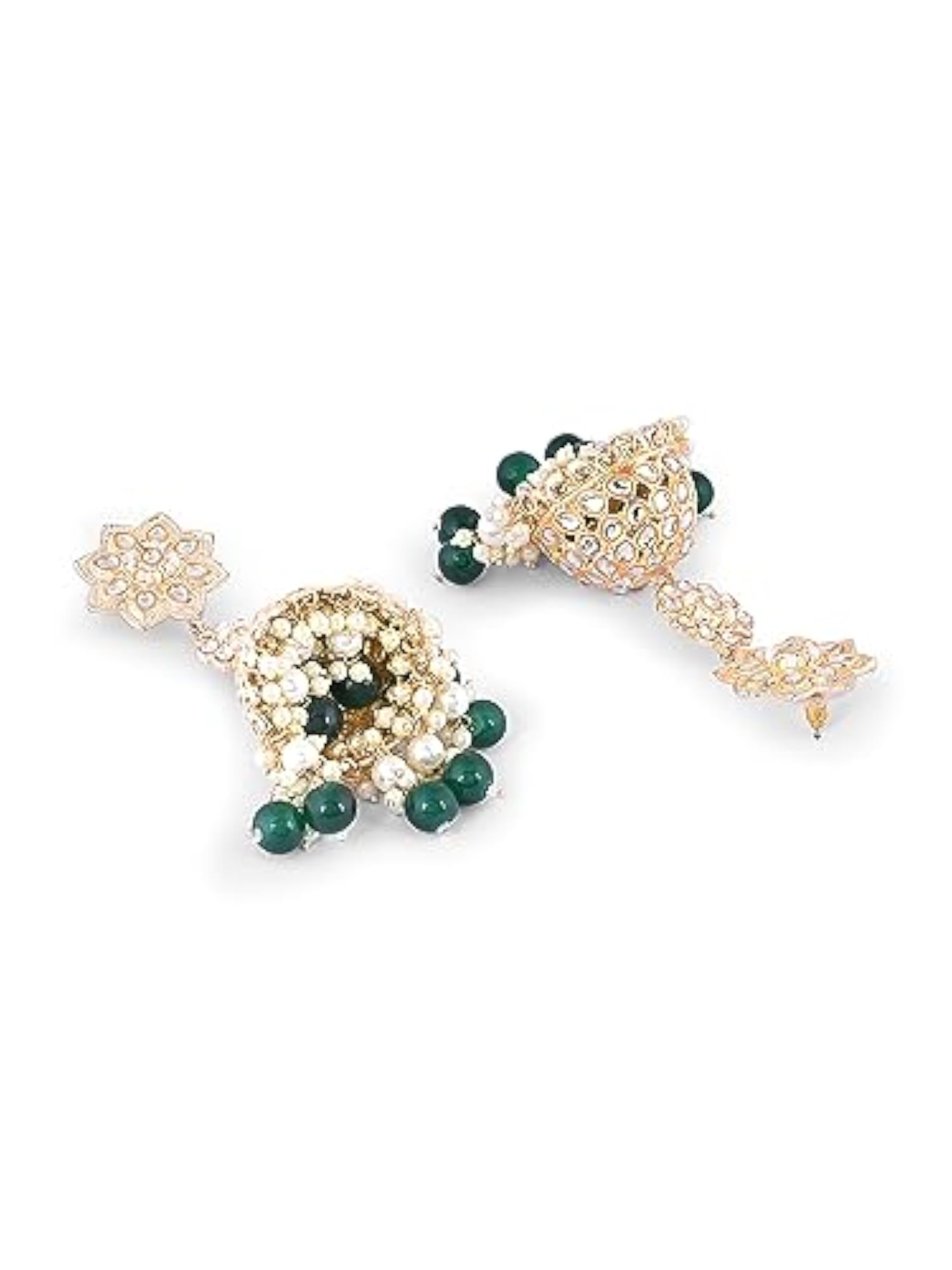 Cluster Beads & Kundan Jhumki Earring - ZPFK16208