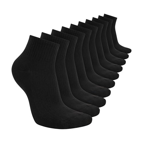 Image of Skechers Women's 10-pack Half Terry Classic Quarter Crew Socks, Comfort-fit & Cushioned Footbed