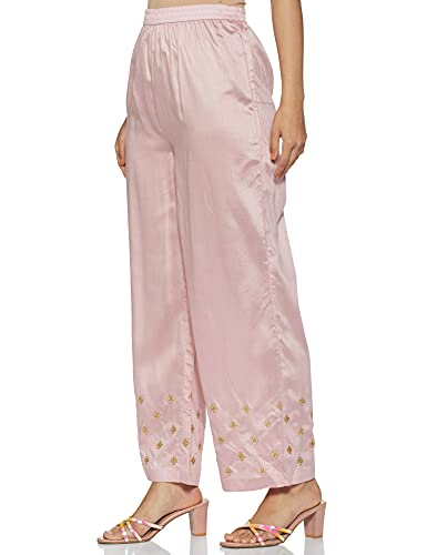 Image of Max Women's Embroidered Elasticated Regular Fit Palazzos