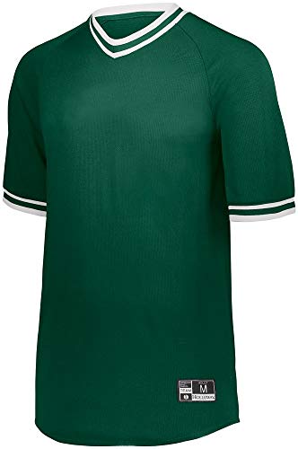 Holloway Sportswear Boys Retro V-Neck Baseball Jersey M Forest/White