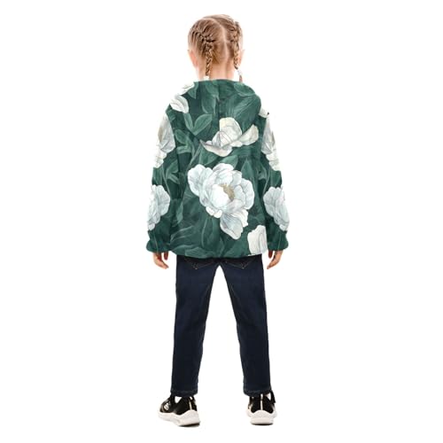 GuoChe White Vintage Flower Sherpa Lined Toddler Hoodie4
