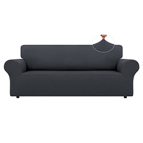 LURKA Stretch Oversized Couch Cover, 4 Seater Sofa Slipcover, Dark Grey