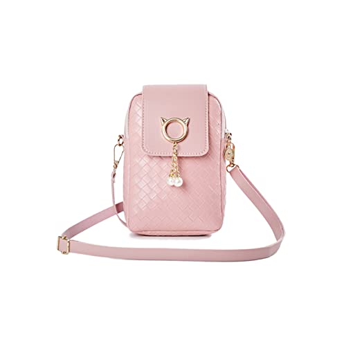 FuninCrea Ladies Crossbody Bag, PU Shoulder Bag, Zipped Mobile Phone Bag Messenger Bag with Adjustable Shoulder Strap