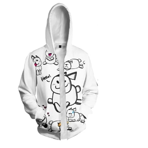 Unisex Gaming Graphic Long Sleeve Roblox Forsaken Gubby All-over Print Pattern Oversized Fit Zip-Up Hoodie