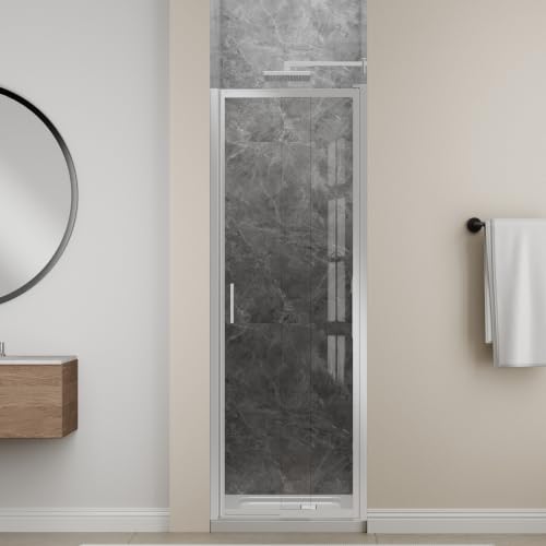 Image of 24-26 inch W x 72 inch H Pivot Shower Door, 3 /16 inch(5mm) Glass, Polished Chrome