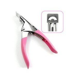 USTOP Pink Acrylic UV LED Gels False Nails Art Tips Stainless Manicure Edge Cutter Clipper
