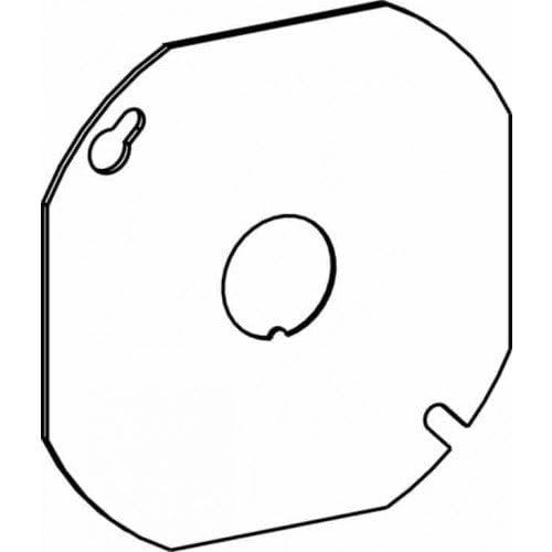 4 in. Octagon Box Steel Cover Flat - 0.5 in.