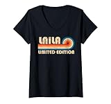 Photo Gallery donna laila first name funny retro vintage birthday maglietta con collo a v Photo Gallery donna laila first name funny retro vintage birthday maglietta con collo a v