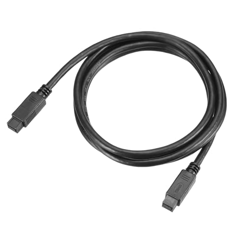 MECCANIXITY 1.8M IEEE 1394 Cable, 9 Pin Male to 9 Pin Male 800Mbps Adapter Cable Data Converter for DV, Digital Camera, Black