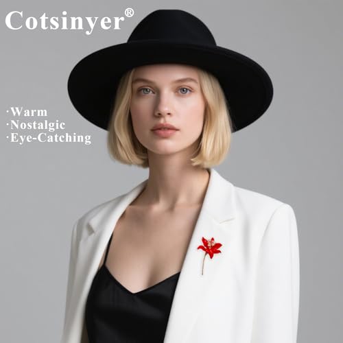 Image of Red Rose Brooch for Women - Elegant Costume Jewelry Pin for Dresses, Hats & Scarves