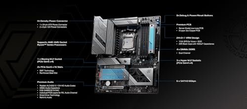 Image of ASRock AMD X870E Taichi Lite Ryzen Socket AM5 DDR5 DIMMs 8200 256 GB X870 EATX Motherboard 5G LAN M.2 USB4 WiFi7