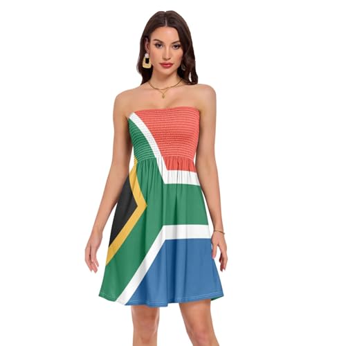 decor gift Women's Summer Dress Soft Comfy South Africa Flag Hawaiian Dresses for Ladies Summer Outfit M