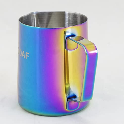 Jarra Cremeira Leiteira Pitcher Inox 350ml Com Marcação Interna de ML e OZ + Caneta Agulha Latte Art