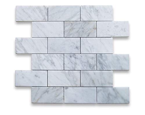 Carrera Carrara Marble Backsplash Italian Subway Marble Grey White Tile 2X4 Brick Mosaic Tile Honed Made In Italy #TOP17