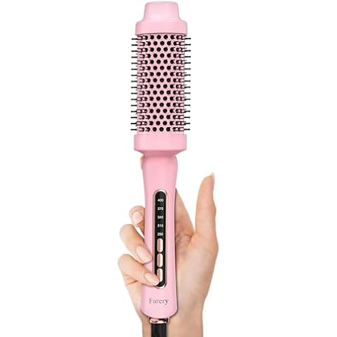 Upgraded Farery Thermal Brush, Non-Blowing Heated Round Brush, 1 3/4 Inch Hot Curling Brush with Adjustable Temp, Easier & Faster & Smoother, Dual Voltage for Travel, Longer Lasting Bristles Cover