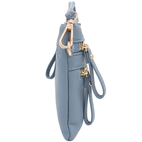 Image of FashionPuzzle Multi Zipper Pocket Small Wristlet Crossbody Bag