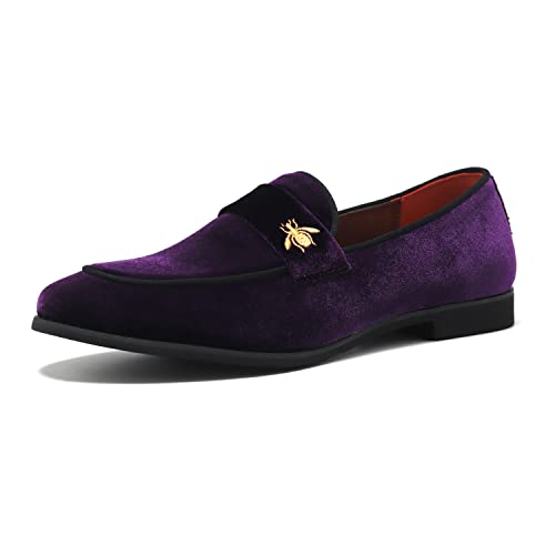 Image of FLQL Men's Luxury Penny Loafer Slip-On Velvet Shoes Party Dancing Shoes Suede Wedding Shoes Plus Size 7-13