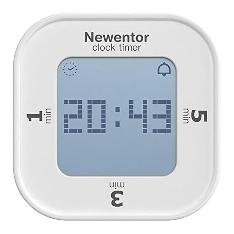 Kitchen Timer, Newentor Digital Productivity Timer with Alarm Clock, Kids Timers Count Up and Countdown with 1, 3, 5 Min Preset, Desk Timers for Cooking Classroom Study and Work Cover