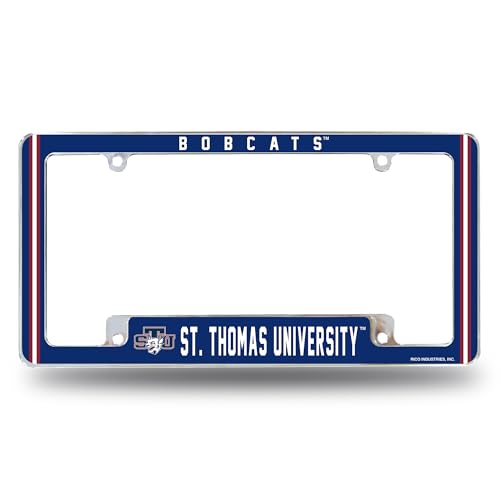 Rico Industries NCAA St. Thomas (MN) Tommies 12" x 6" Chrome All Over Automotive License Plate Frame for Car/Truck/SUV