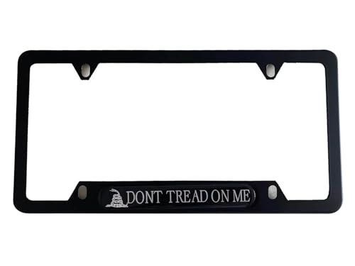 Black License Plate Frame Cover Holder Dont Tread On Me Truck Car Accessories Stainless Steel 1Pc