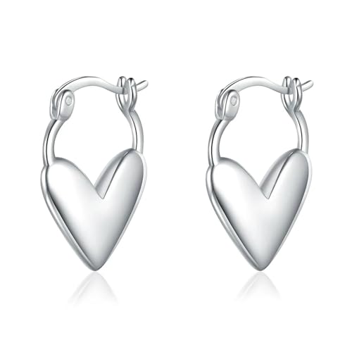 Créoles huggie en argent 925 en cœur, le cadeau idéal pour déclarer votre amour