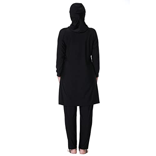 Plus Size Muslim Swimsuits for Women Modest Islamic Swimwear Burkini Full Cover Hijab Top Pants 3PCS Fat Bathing Suits4