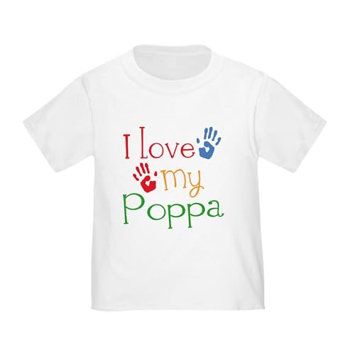 CafePress I Love Poppa Toddler T Shirt Toddler Graphic Tee, 100% Cotton White