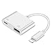 Price comparison product image USB 3.0 camera adapter, 2 in 1 lightn-ing to USB OTG adapter with charging port,Compatible with i-Phone 11/X/XS/XR/8/7/6 and i-Pad, supports iOS 13, card reader, USB flash drive, keyboard, mouse