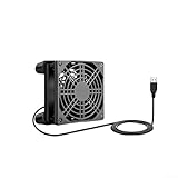 80 mm leiser USB-Lüfter, 5 V für axialen Durchfluss, geräuscharme Belüftung mit wasserdichter Wärmeableitung, für Routerschrank, PC, Spielkonsole, Heimkino und