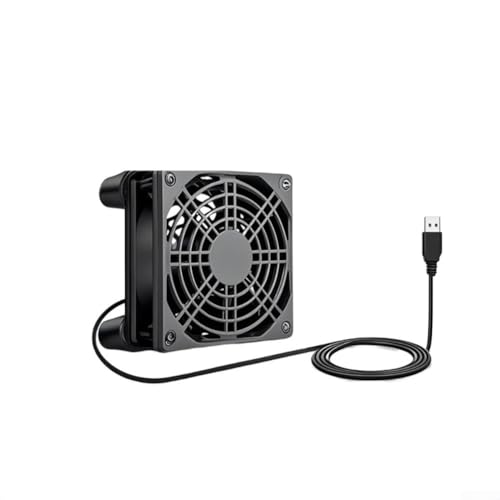Jotekonoby Ventola di raffreddamento USB da 80 mm 5 V silenziosa per flusso assiale per armadi router e sistemi home theater con funzione di dissipazione del calore impermeabile