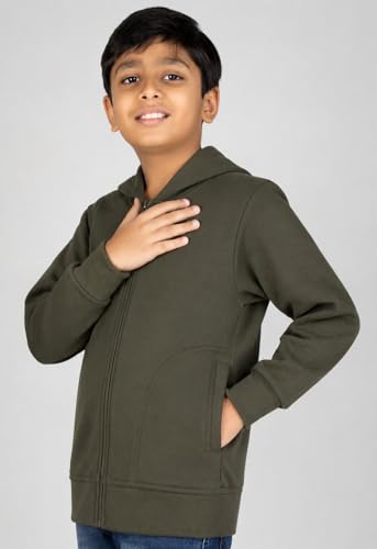 Image of ADBUCKS Unisex Fleece Cotton Zipper Sweatshirt with Hoodies for Boys and Girls