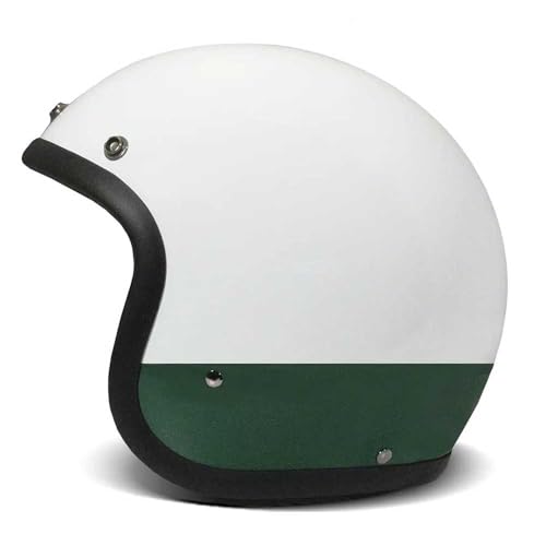 DMD Retro Goodwood Weiß Grün Open Face Helm Jethelm Motorradhelm ECE22.06, L
